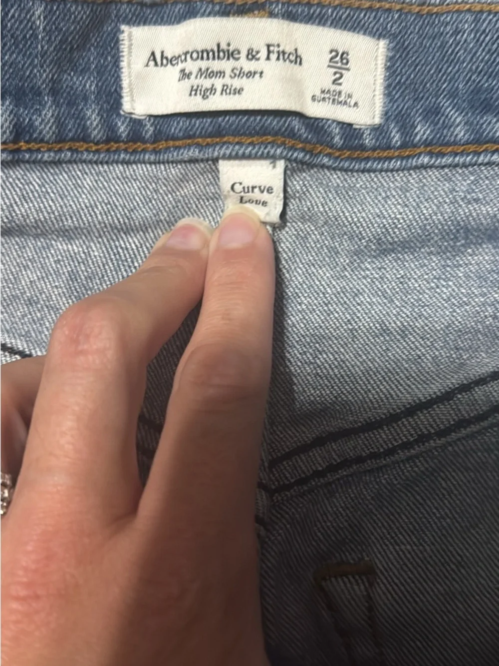 Abercrombie & Fitch Distressed Mid-Blue Denim Shorts